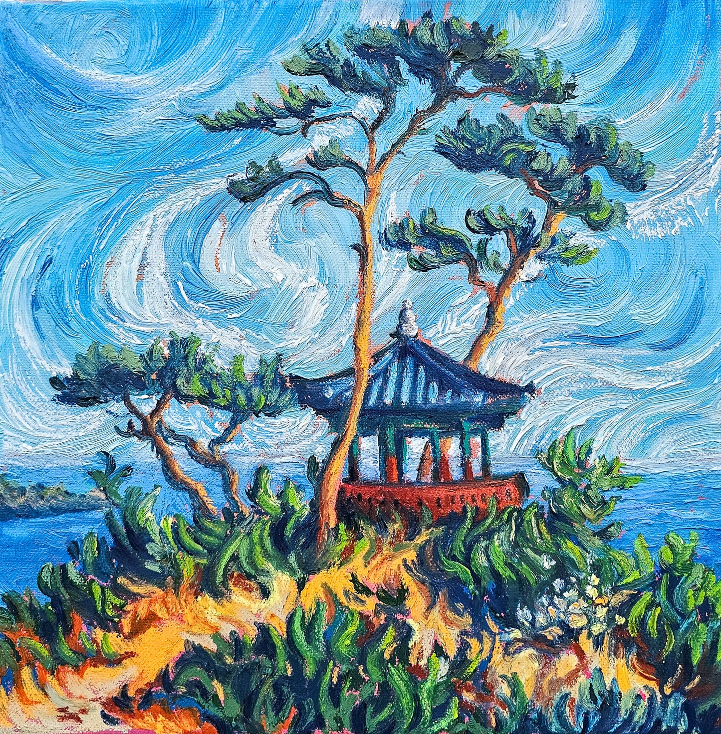 Wind Over Naksansa - OIL PAINTING