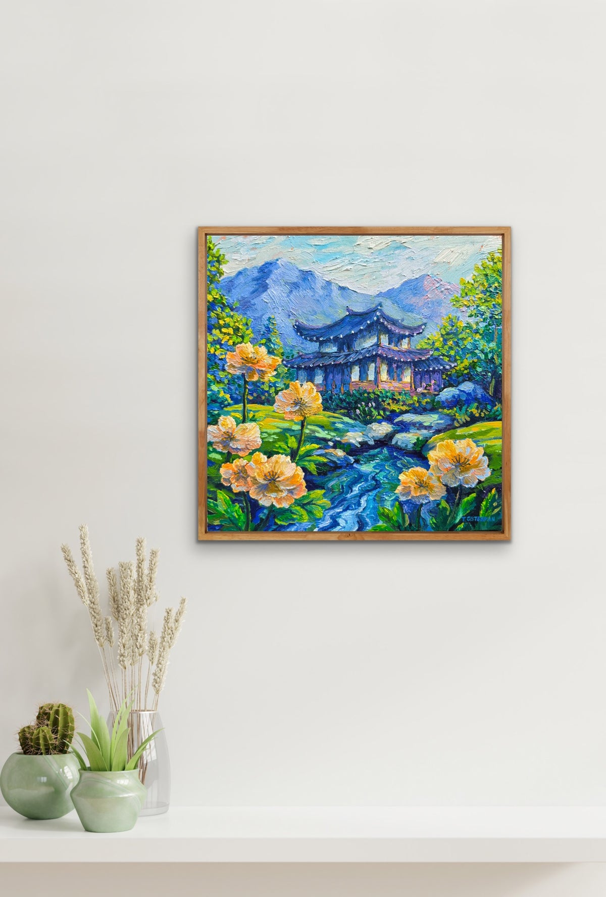 Somewhere in the Mountains - Original Korean Landscape Oil Painting