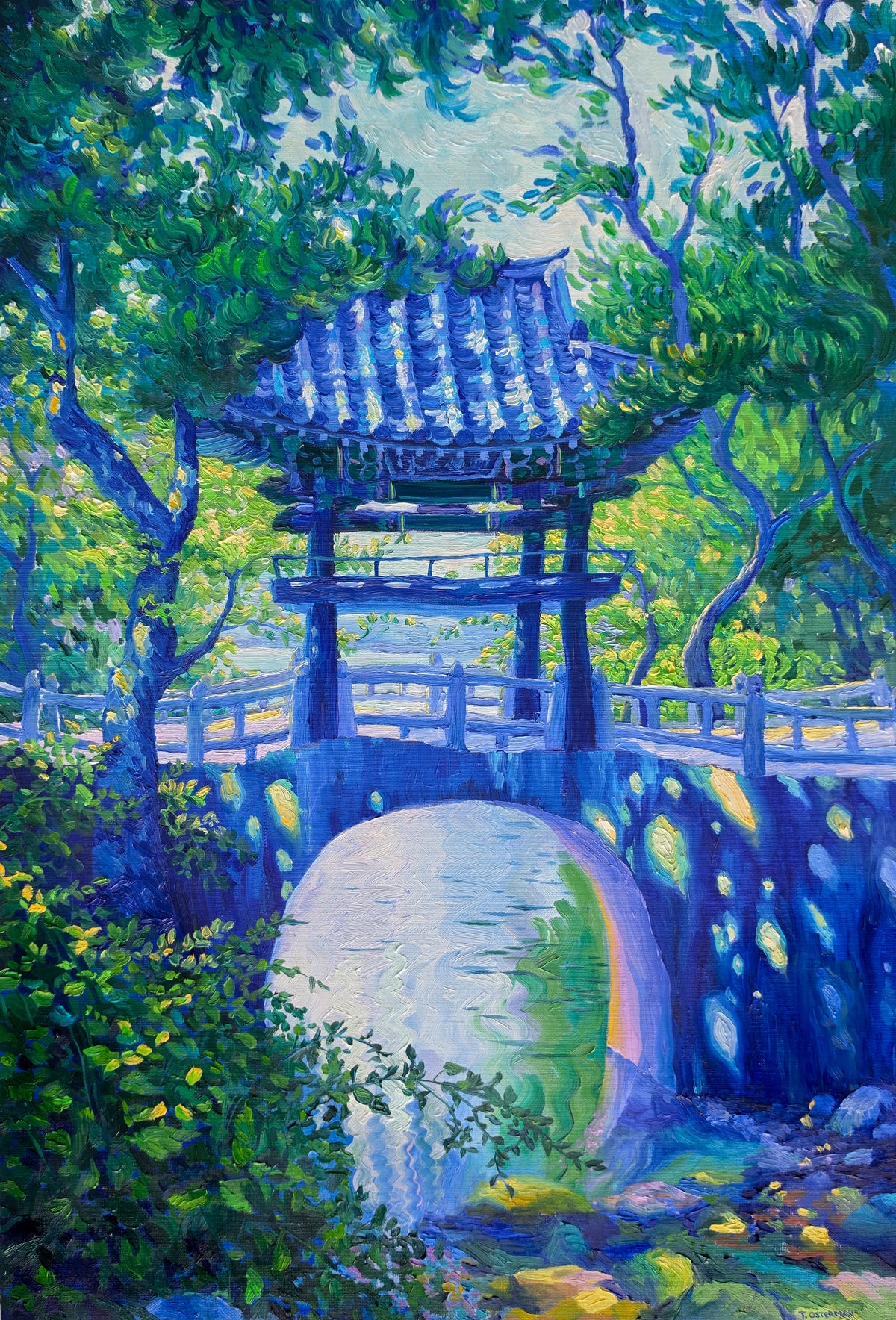 Temple Passage - Original Korean Landscape Oil Painting