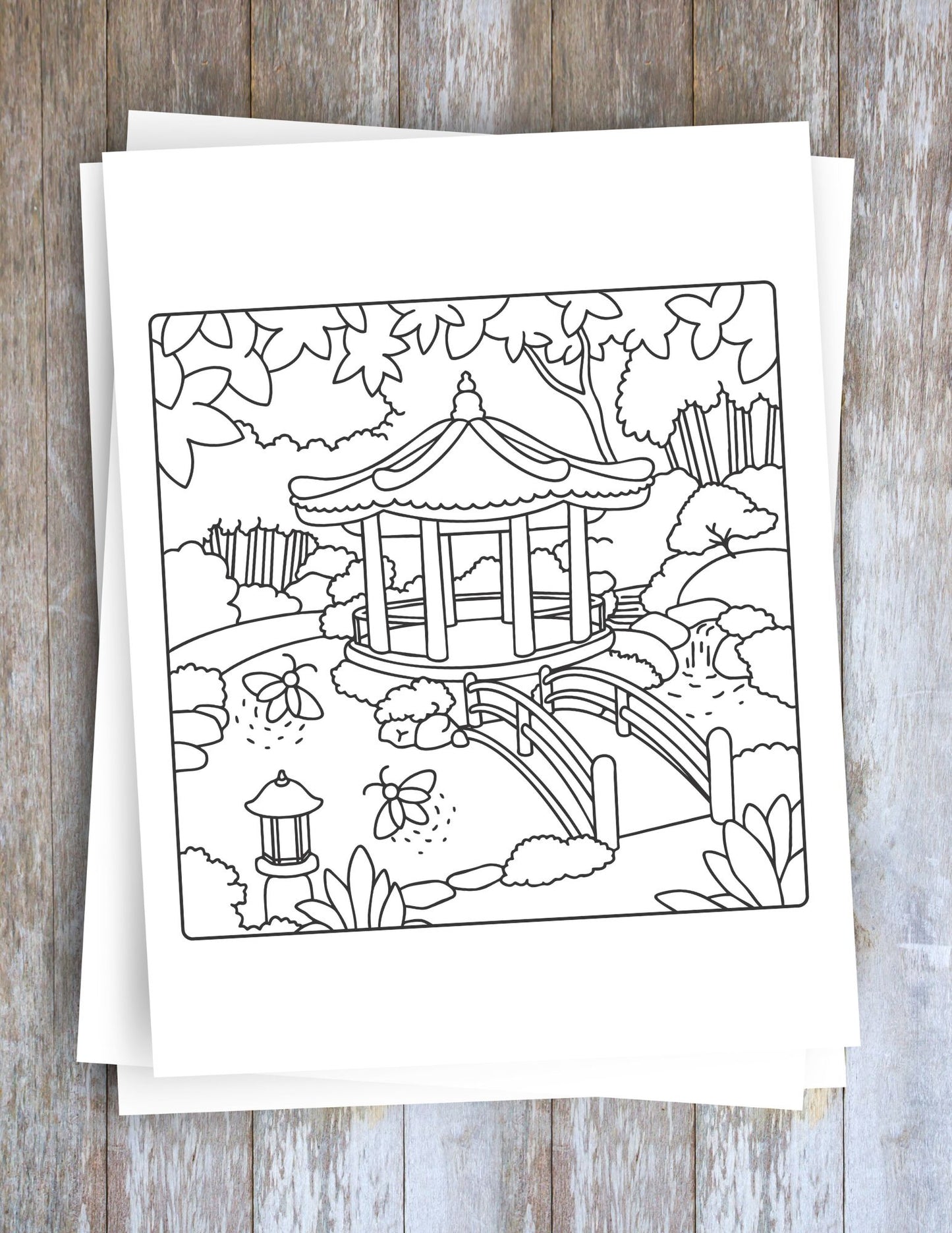 Cozy Days in the Korean Village Coloring Book - Digital Download