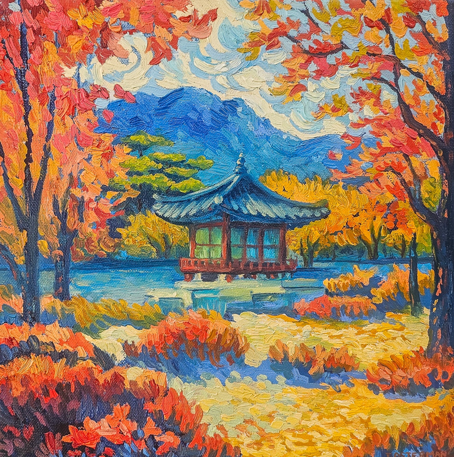 Autumn Pavilion - OIL PAINTING