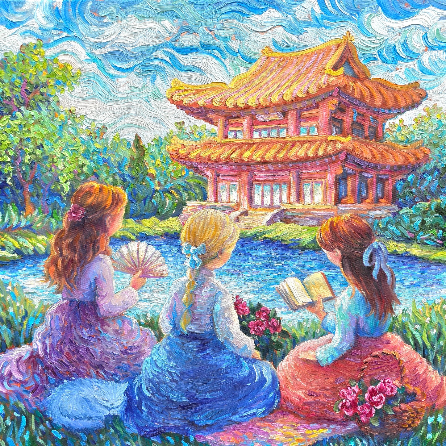 Palace Picnic - OIL PAINTING