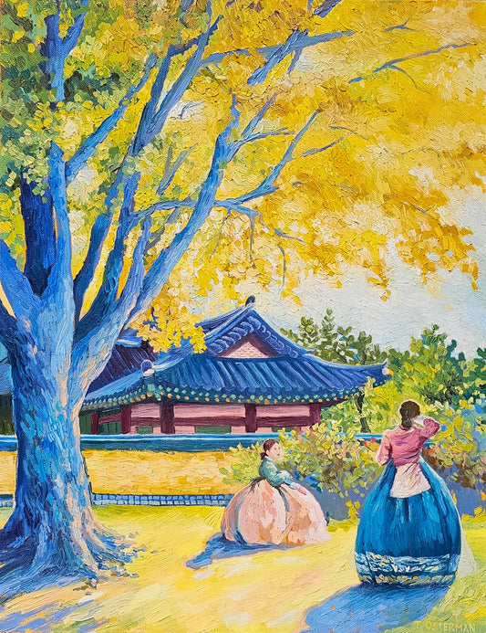 Golden Ginkgos - OIL PAINTING