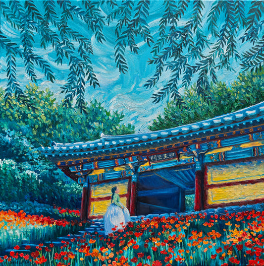 Among the Anemonies - OIL PAINTING