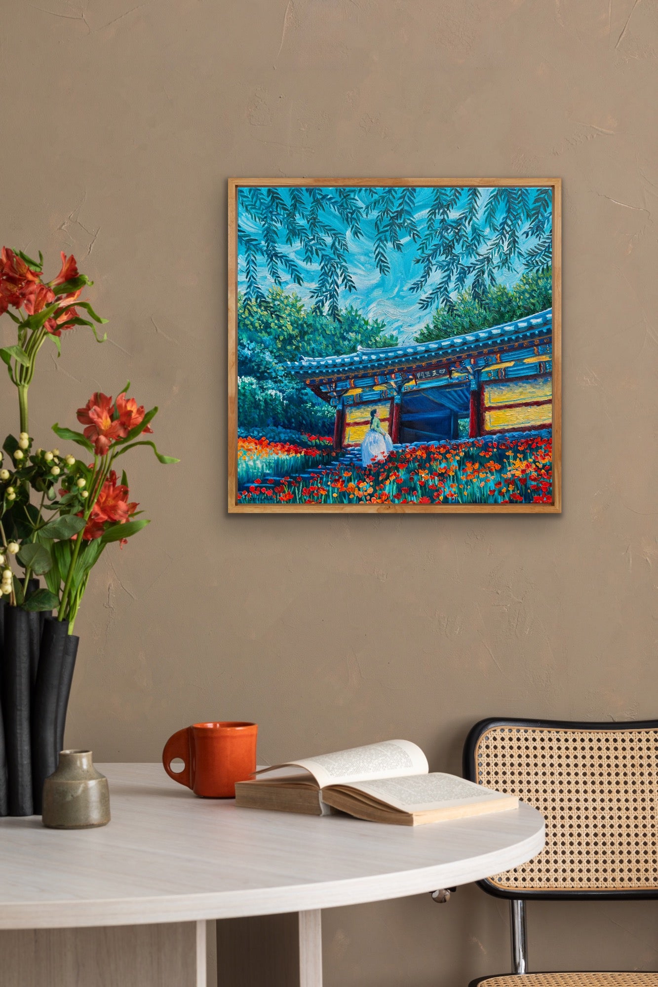 Among the Anemonies - OIL PAINTING