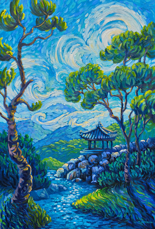 Summer Skies | Original Korean Landscape Oil Painting