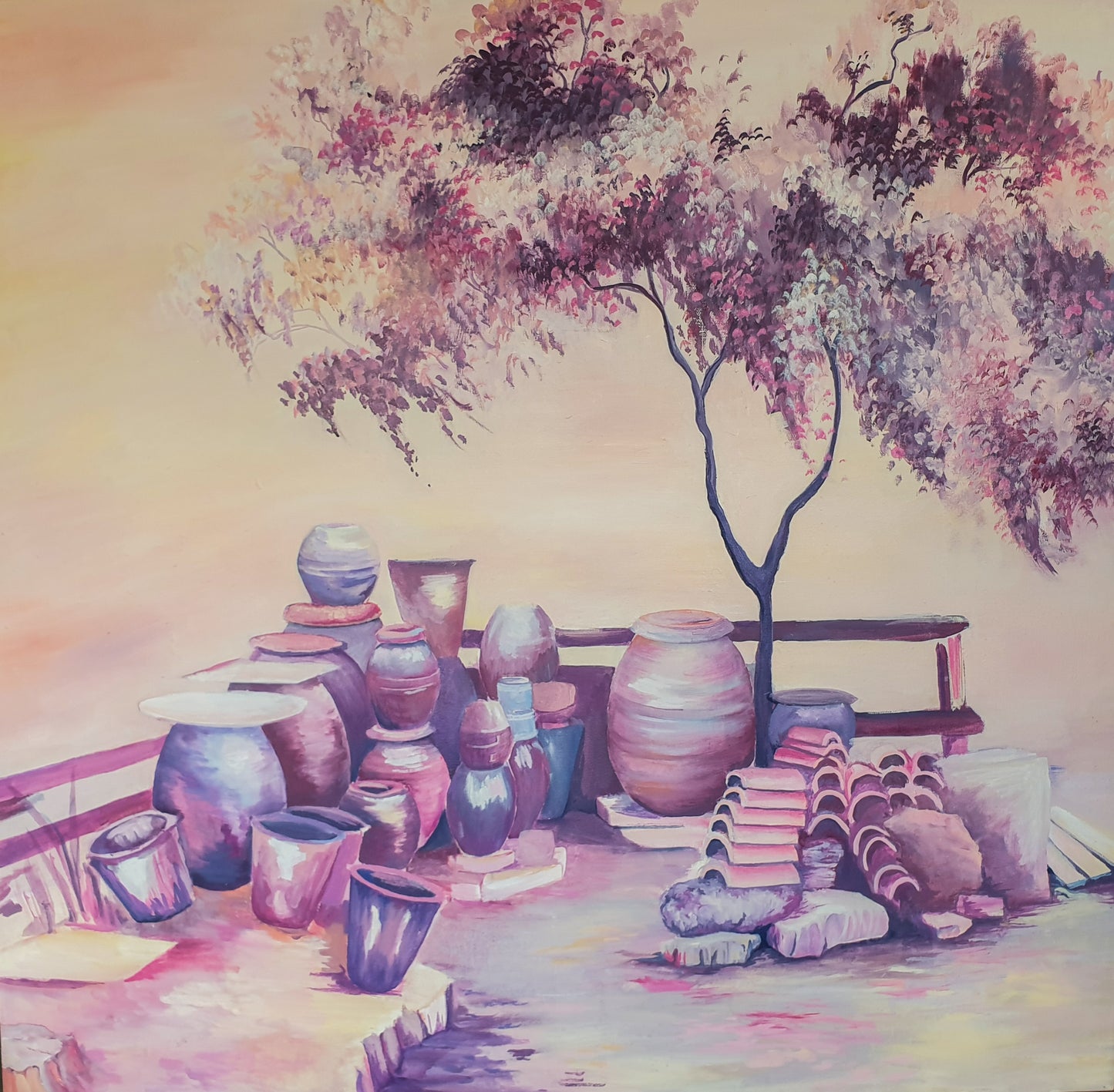 Korean Pottery OIL PAINTING