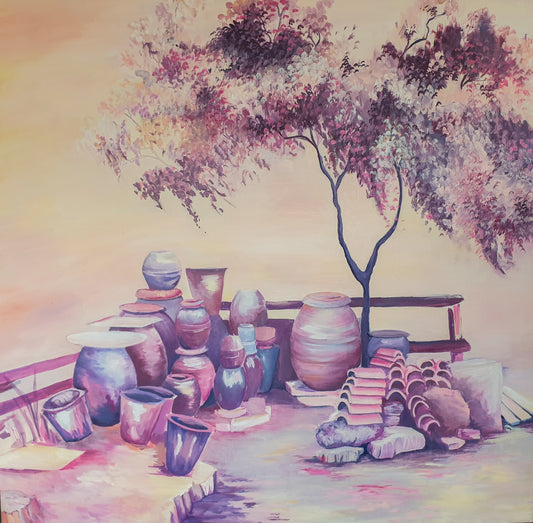 Korean Pottery OIL PAINTING