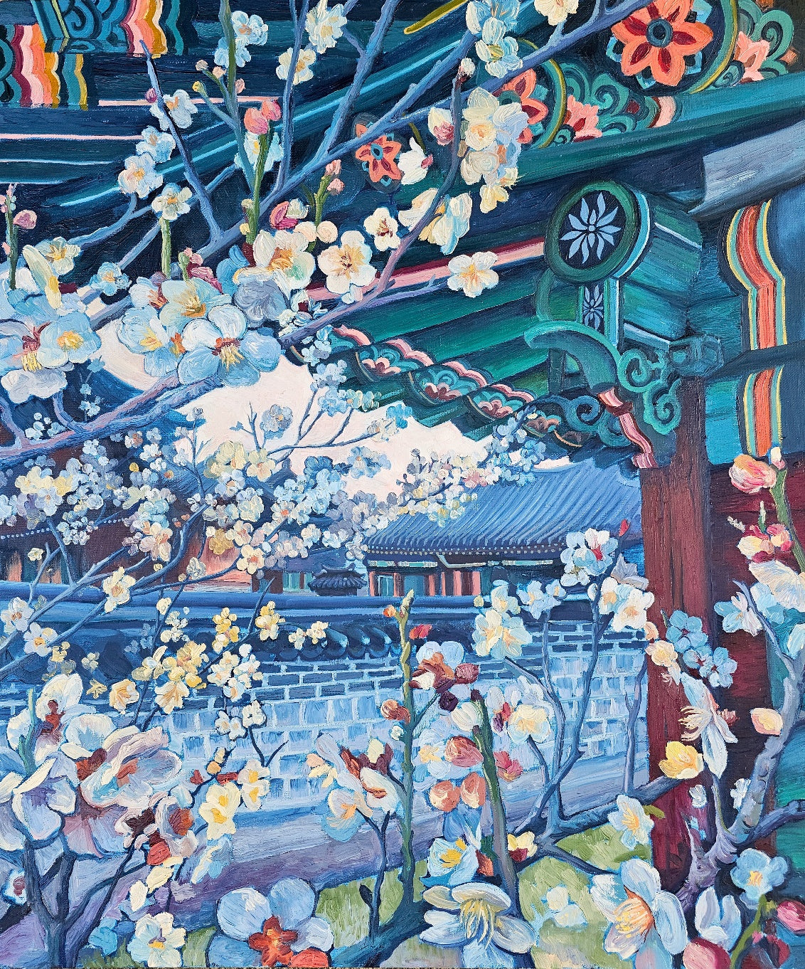 Palace Plum Blossoms - OIL PAINTING