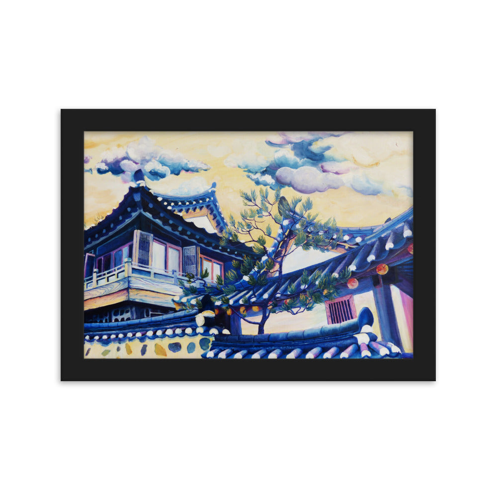 Blue Hanok - Framed Matte Print