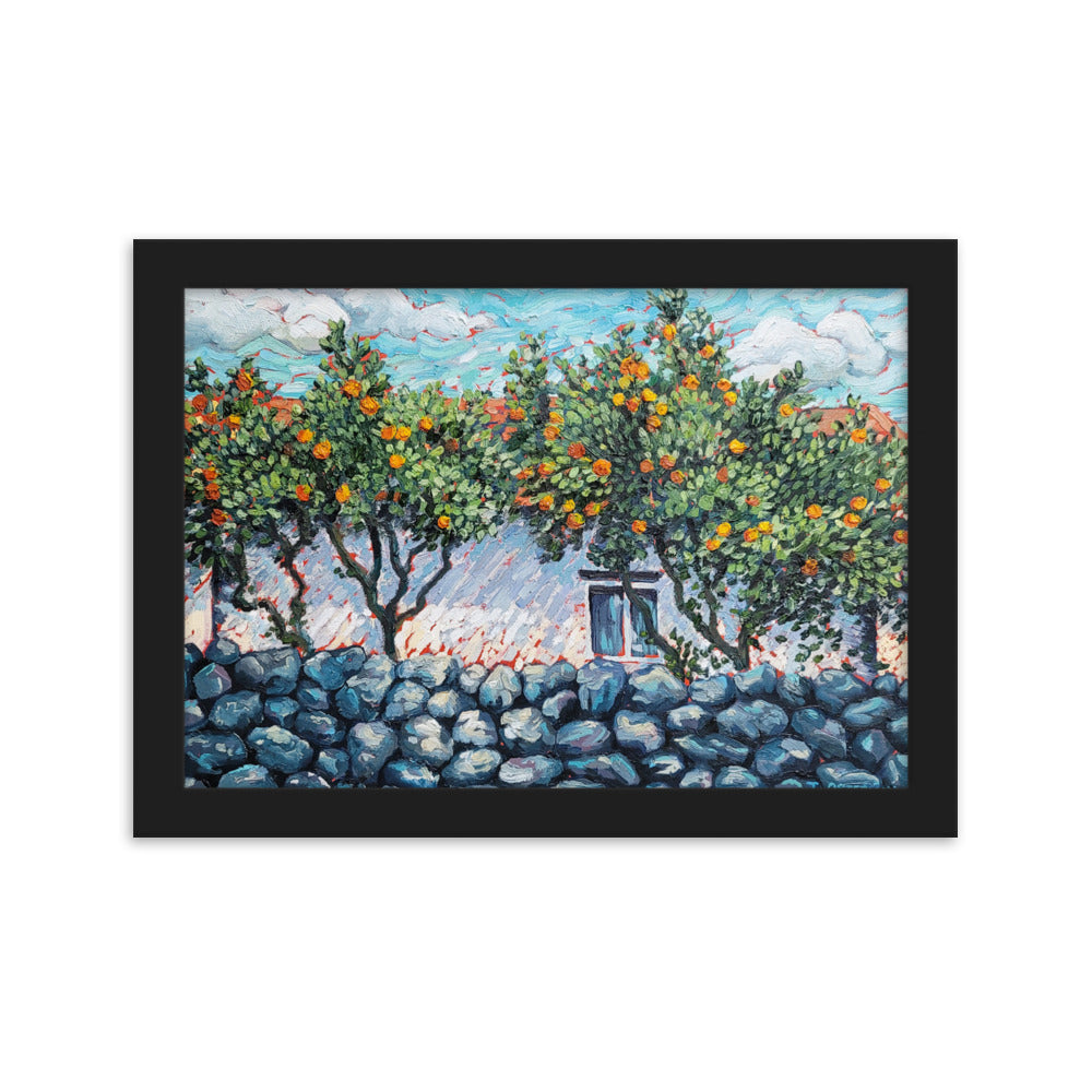 Tangerine Garden - Framed Matte Print