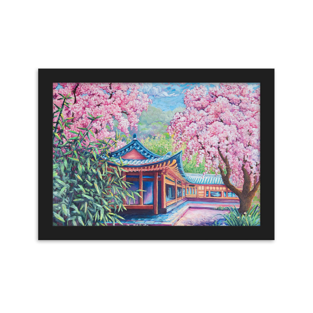 Cherry Blossom Cafe - Framed Matte Print