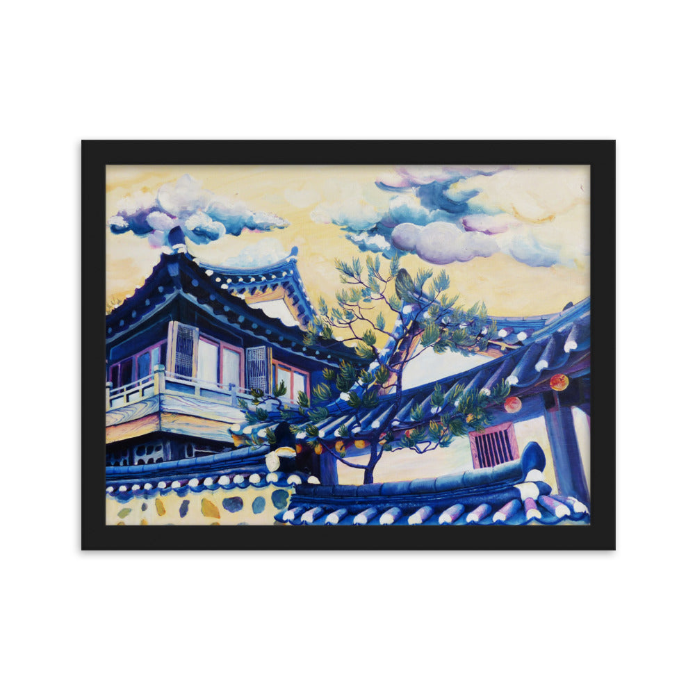 Blue Hanok - Framed Matte Print