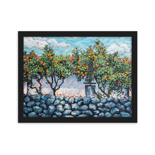 Tangerine Garden - Framed Matte Print