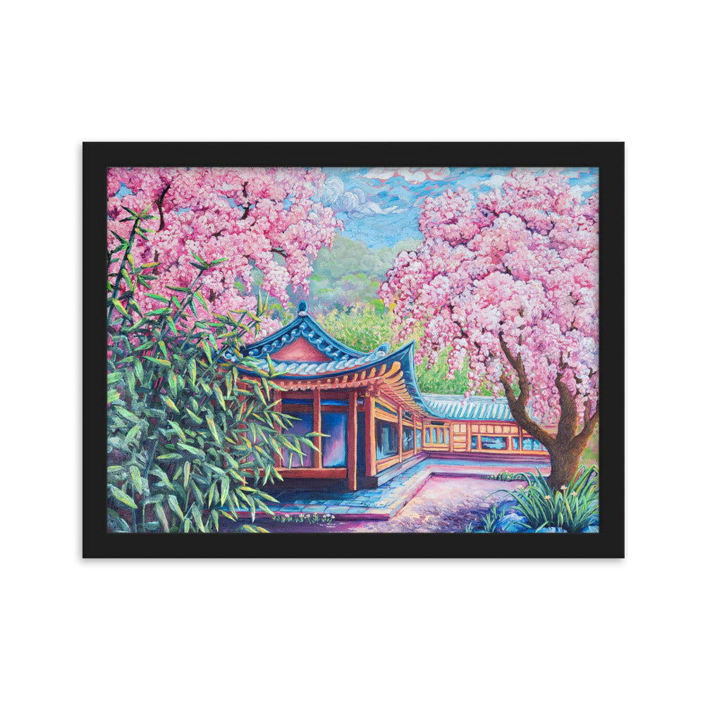 Cherry Blossom Cafe - Framed Matte Print