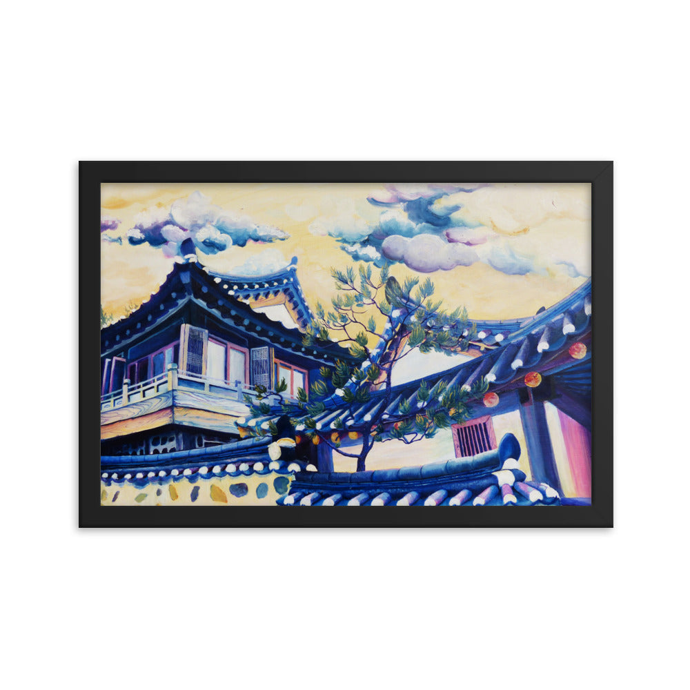 Blue Hanok - Framed Matte Print