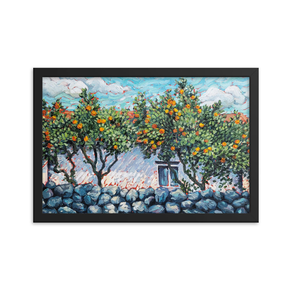 Tangerine Garden - Framed Matte Print