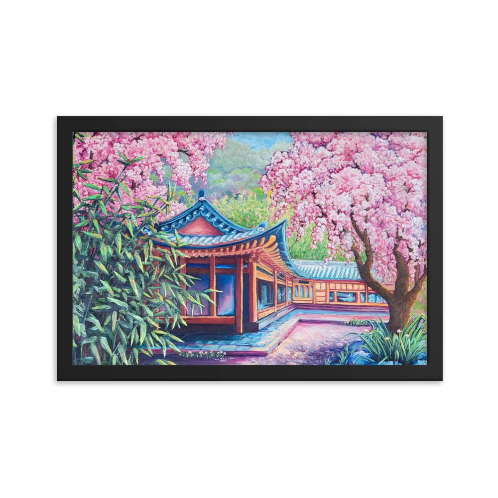 Cherry Blossom Cafe - Framed Matte Print