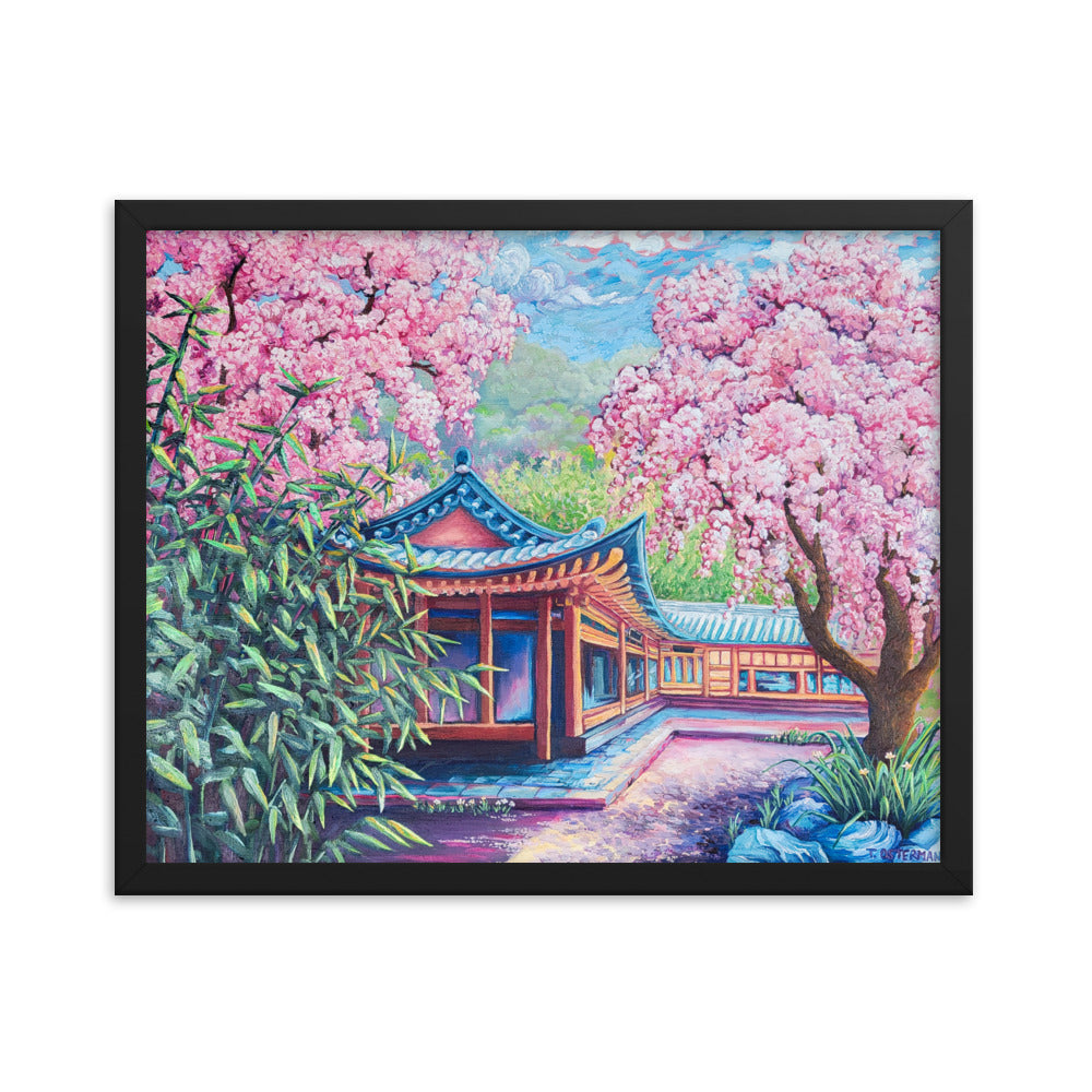 Cherry Blossom Cafe - Framed Matte Print