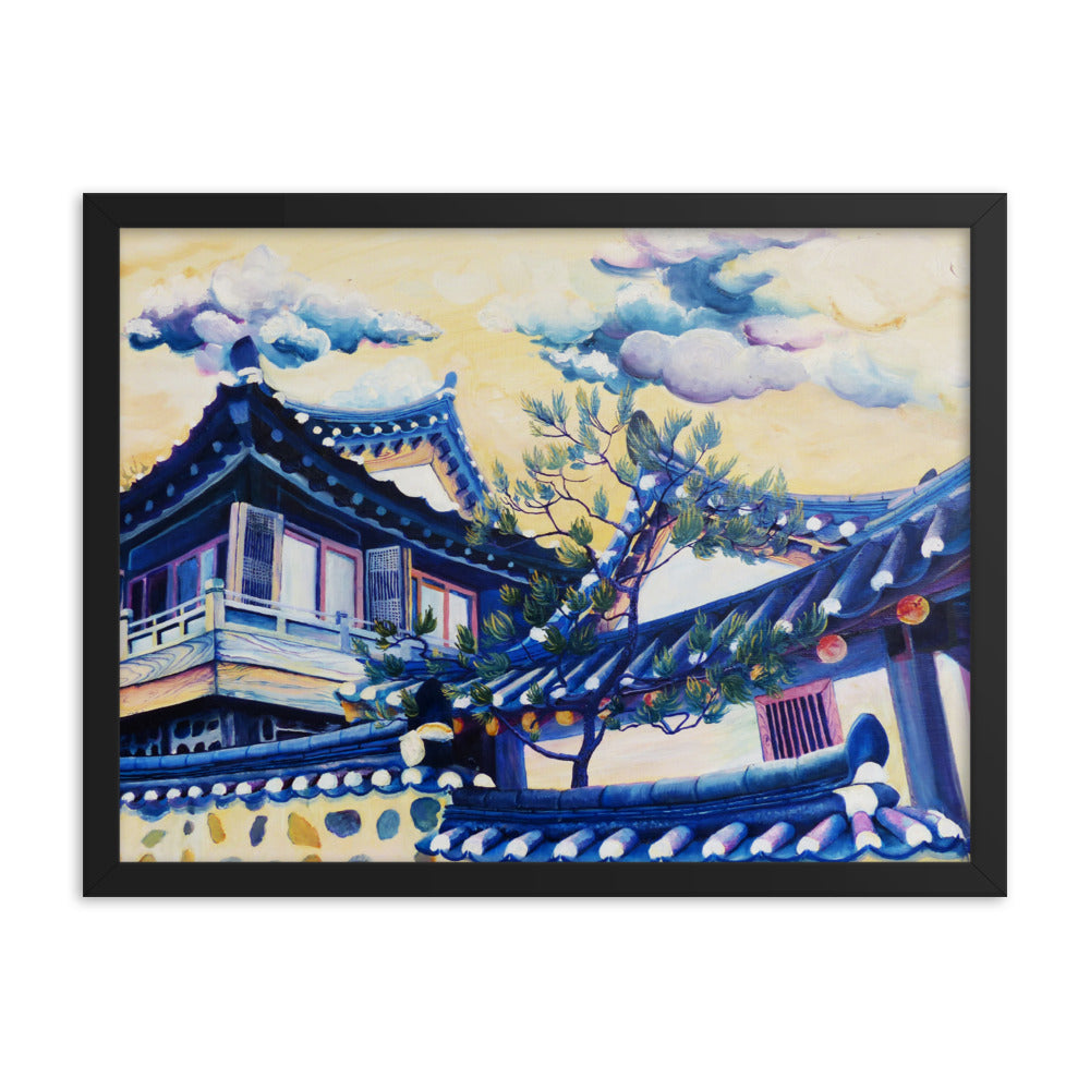 Blue Hanok - Framed Matte Print