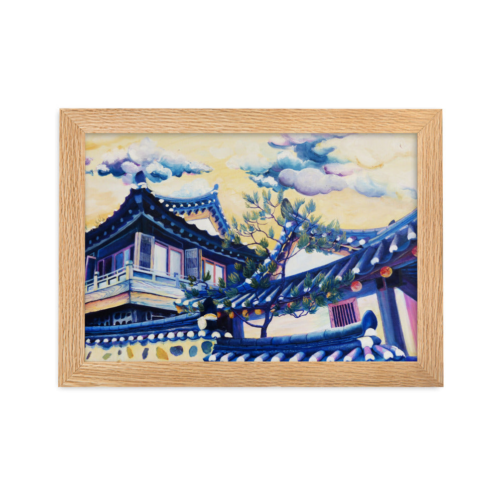 Blue Hanok - Framed Matte Print