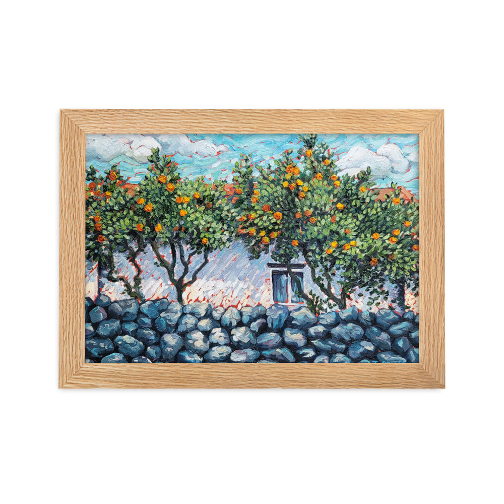 Tangerine Garden - Framed Matte Print