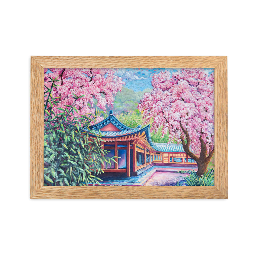 Cherry Blossom Cafe - Framed Matte Print