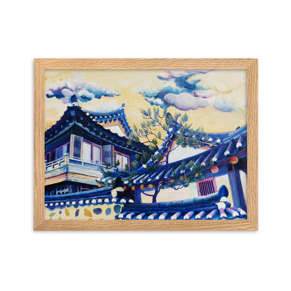 Blue Hanok - Framed Matte Print