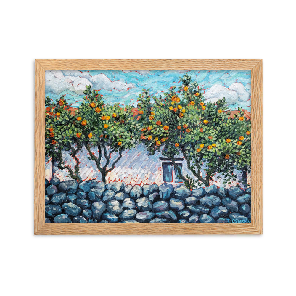 Tangerine Garden - Framed Matte Print