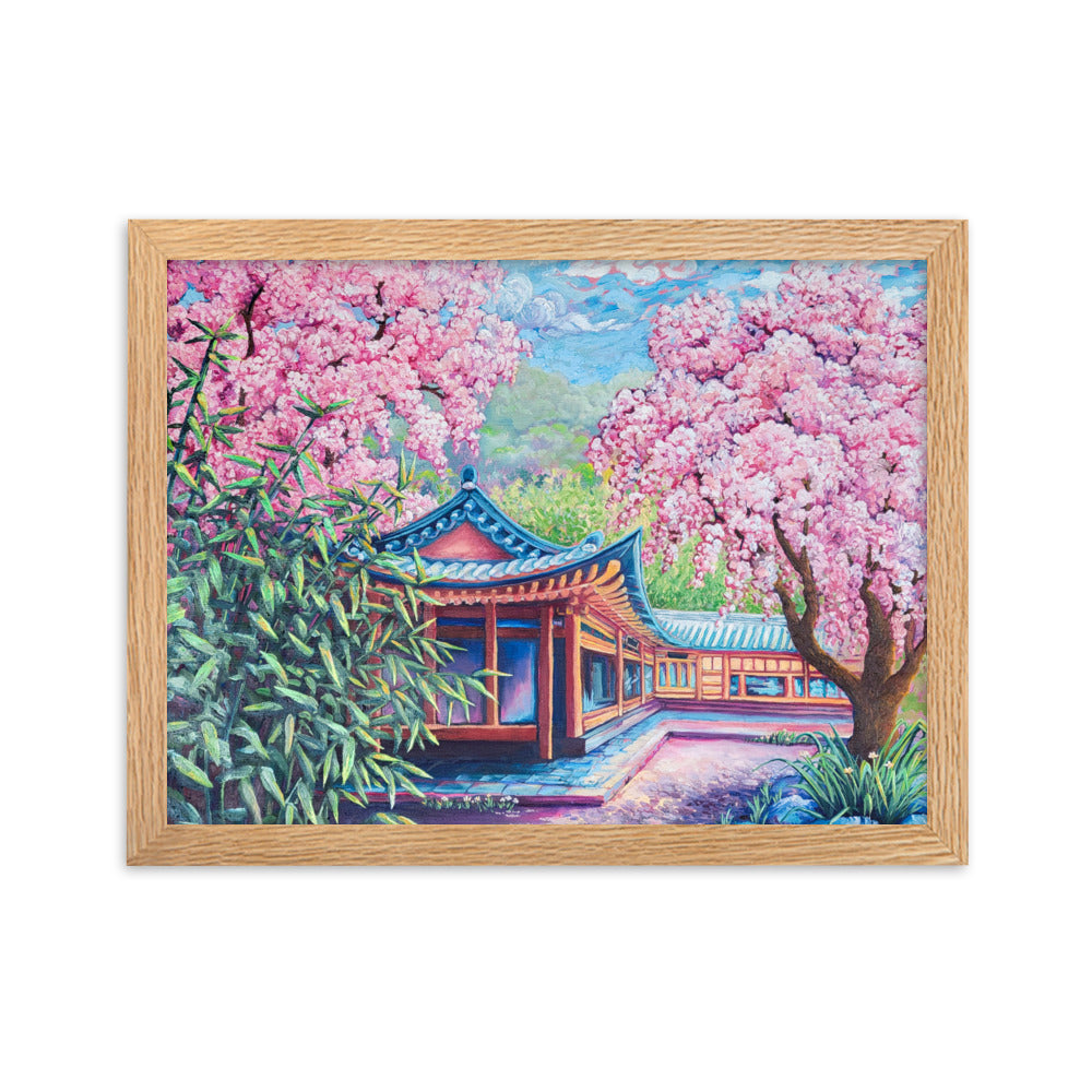 Cherry Blossom Cafe - Framed Matte Print