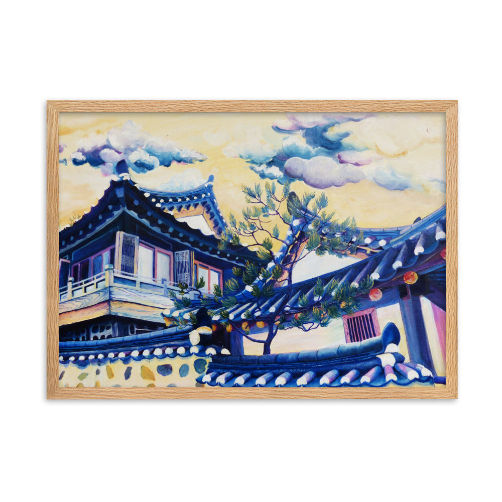 Blue Hanok - Framed Matte Print