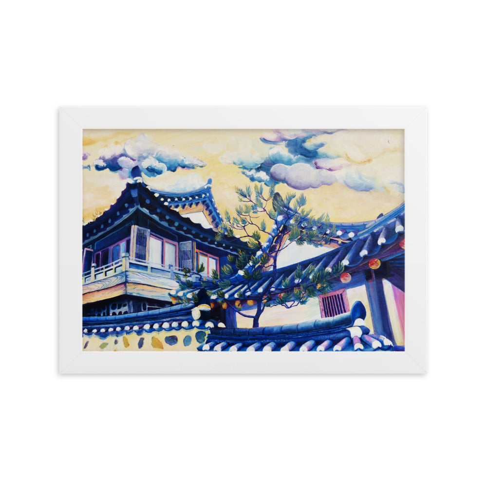 Blue Hanok - Framed Matte Print