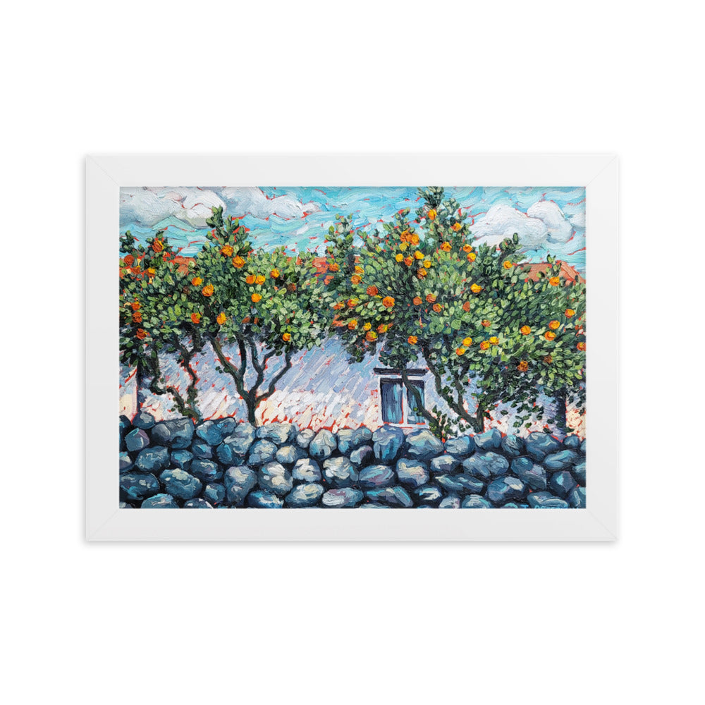 Tangerine Garden - Framed Matte Print