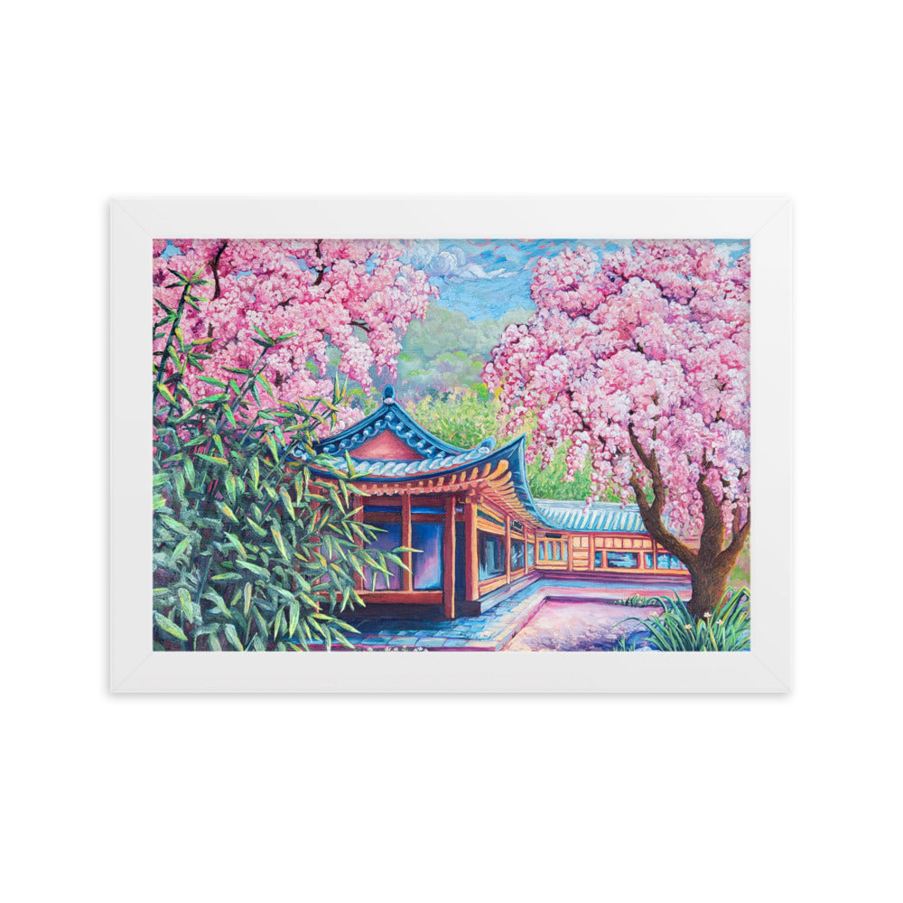 Cherry Blossom Cafe - Framed Matte Print