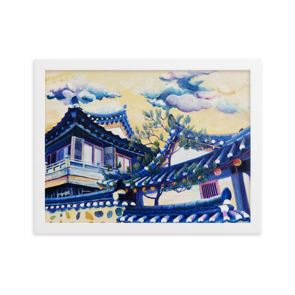 Blue Hanok - Framed Matte Print