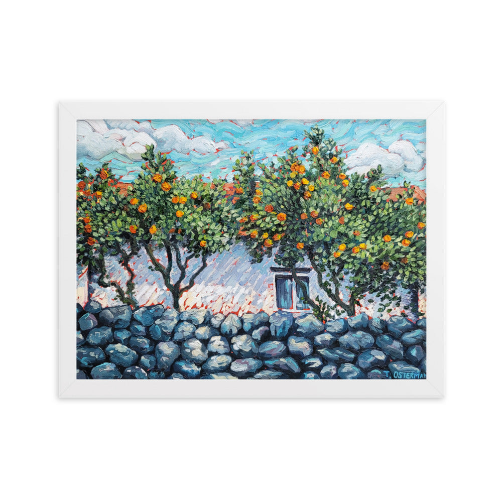 Tangerine Garden - Framed Matte Print