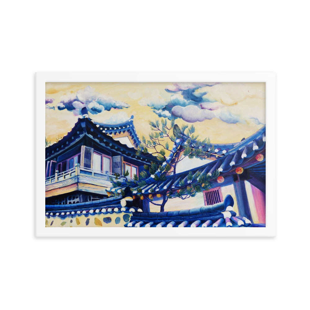 Blue Hanok - Framed Matte Print