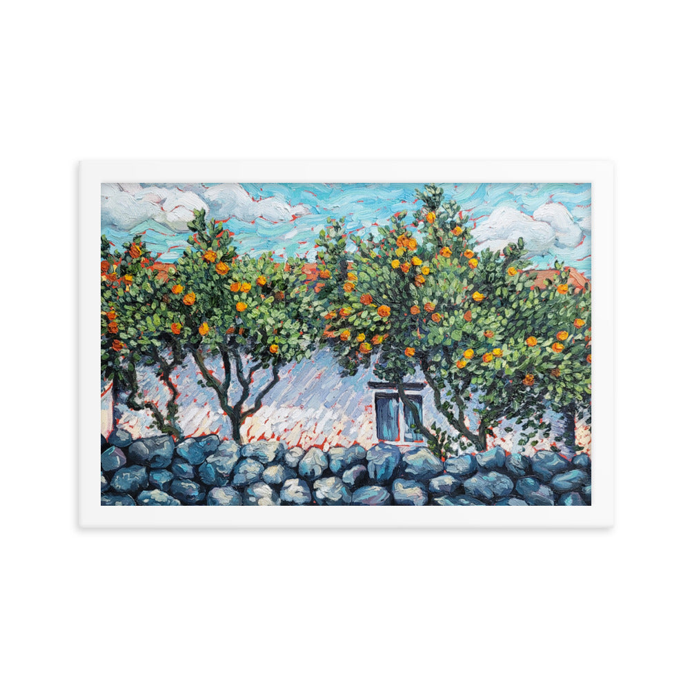 Tangerine Garden - Framed Matte Print