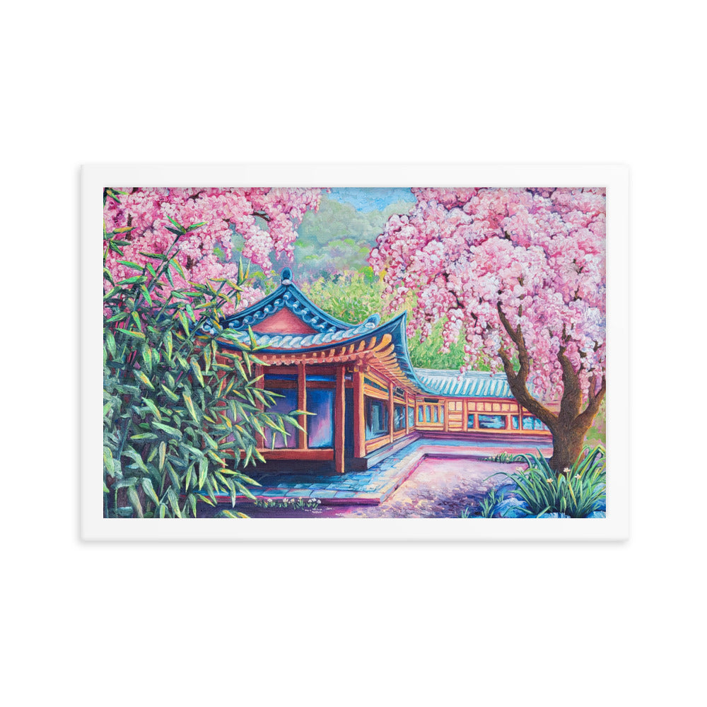 Cherry Blossom Cafe - Framed Matte Print