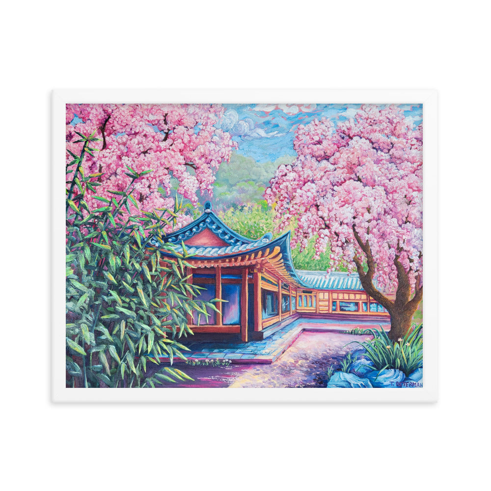 Cherry Blossom Cafe - Framed Matte Print