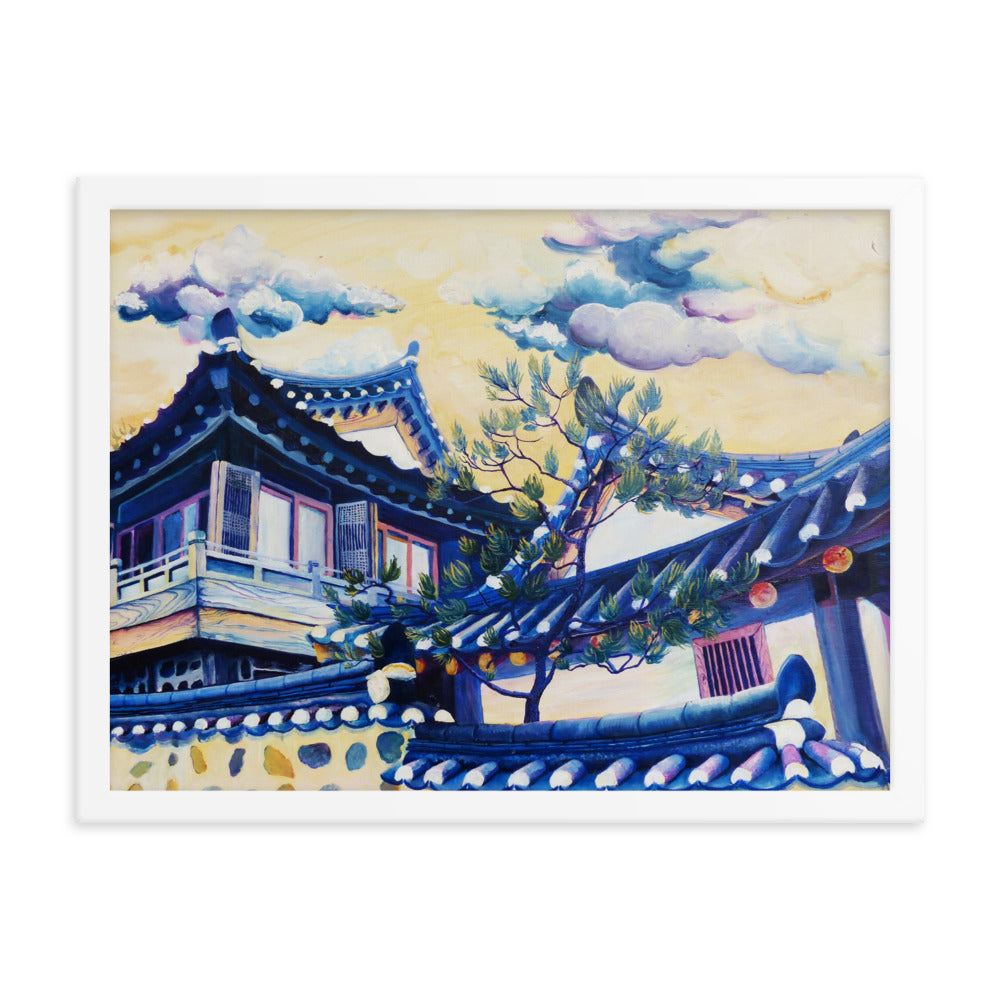 Blue Hanok - Framed Matte Print