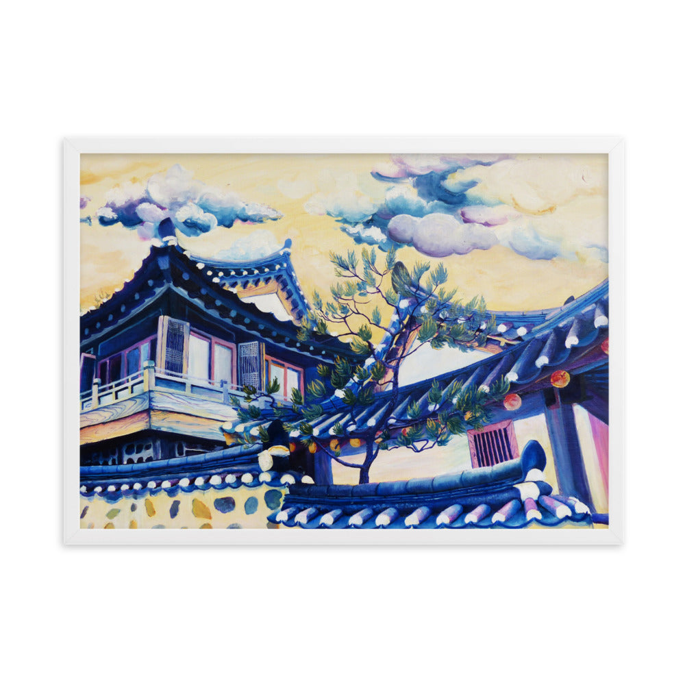 Blue Hanok - Framed Matte Print